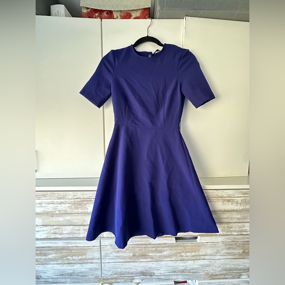 Zara Fit & Flare Mini Dress Blue XS NWT Short Sleeve 💙